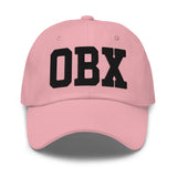 OBX Airport Code Embroidered Dad Hat Outer Banks North Carolina College Varsity Letter