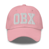 OBX Airport Code Embroidered Dad Hat Outer Banks North Carolina College Varsity Letter