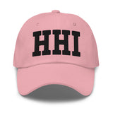 HHI Airport Code Embroidered Dad Hat South Carolina Hilton Head Island SC College Varsity Letter