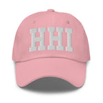 HHI Airport Code Embroidered Dad Hat South Carolina Hilton Head Island SC College Varsity Letter