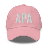 APA Airport Code Embroidered Dad Hat | White Thread