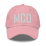 MCO Airport Code Embroidered Dad Hat | White Thread