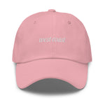 west coast Embroidered Dad Hat | White Thread