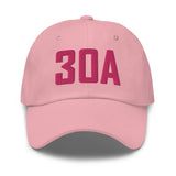 30A Rosemary Beach Florida Embroidered Dad Hat | Flamingo Pink Thread