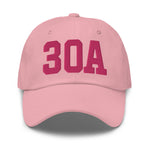 30A Rosemary Beach Florida Embroidered Dad Hat College Varsity Letter | Flamingo Pink Thread