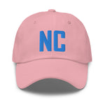 NC North Carolina Embroidered Dad Hat | Aqua Thread | State Initials