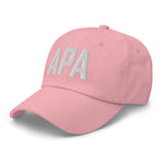 APA Airport Code Embroidered Dad Hat | White Thread