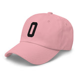 O Alphabet Varsity Letter Embroidered Dad Hat | Black Thread