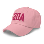 30A Rosemary Beach Florida Embroidered Dad Hat | Flamingo Pink Thread