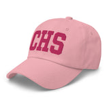 CHS Airport Code Embroidered Dad Hat South Carolina Charleston SC College Varsity Letter | Flamingo Pink Thread