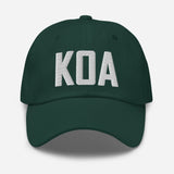 KOA Airport Code Embroidered Dad Hat Kailua Kona Hawaii