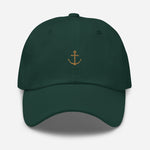 Boat Anchor Embroidered Dad Hat | Old Gold Thread