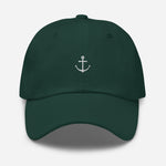 Boat Anchor Embroidered Dad Hat | White Thread