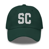 SC South Carolina Embroidered Dad Hat | Black Thread | State Initials Varsity Letter