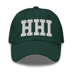 HHI Airport Code Embroidered Dad Hat South Carolina Hilton Head Island SC College Varsity Letter