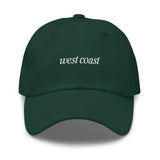 west coast Embroidered Dad Hat | White Thread