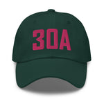 30A Rosemary Beach Florida Embroidered Dad Hat | Flamingo Pink Thread