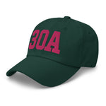 30A Rosemary Beach Florida Embroidered Dad Hat College Varsity Letter | Flamingo Pink Thread