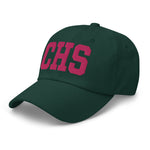 CHS Airport Code Embroidered Dad Hat South Carolina Charleston SC College Varsity Letter | Flamingo Pink Thread