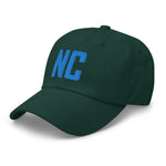 NC North Carolina Embroidered Dad Hat | Aqua Thread | State Initials