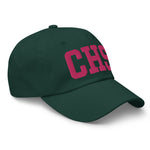 CHS Airport Code Embroidered Dad Hat South Carolina Charleston SC College Varsity Letter | Flamingo Pink Thread