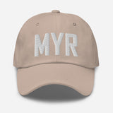 MYR Airport Code Embroidered Dad Hat Myrtle Beach South Carolina