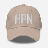 HPN Airport Code Embroidered Dad Hat White Plains New York