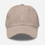 Boat Anchor Embroidered Dad Hat | White Thread