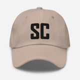 SC South Carolina Embroidered Dad Hat | Black Thread | State Initials