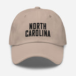 North Carolina Embroidered Dad Hat | Black Thread | State Initials