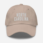 North Carolina Embroidered Dad Hat | White Thread | State Initials