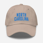 North Carolina Embroidered Dad Hat | Aqua Thread | State Initials