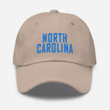 North Carolina Embroidered Dad Hat | Aqua Thread | State Initials