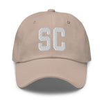 SC South Carolina Embroidered Dad Hat | Black Thread | State Initials Varsity Letter