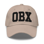 OBX Airport Code Embroidered Dad Hat Outer Banks North Carolina College Varsity Letter