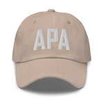 APA Airport Code Embroidered Dad Hat | White Thread