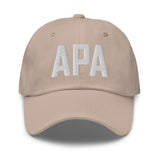 APA Airport Code Embroidered Dad Hat | White Thread