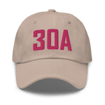 30A Rosemary Beach Florida Embroidered Dad Hat | Flamingo Pink Thread