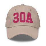 30A Rosemary Beach Florida Embroidered Dad Hat College Varsity Letter | Flamingo Pink Thread