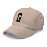 G Alphabet Varsity Letter Embroidered Dad Hat | Black Thread