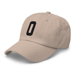 O Alphabet Varsity Letter Embroidered Dad Hat | Black Thread