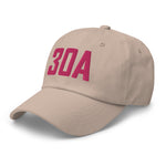 30A Rosemary Beach Florida Embroidered Dad Hat | Flamingo Pink Thread