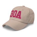 30A Rosemary Beach Florida Embroidered Dad Hat College Varsity Letter | Flamingo Pink Thread