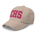 CHS Airport Code Embroidered Dad Hat South Carolina Charleston SC College Varsity Letter | Flamingo Pink Thread