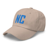 NC North Carolina Embroidered Dad Hat | Aqua Thread | State Initials