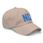 NC North Carolina Embroidered Dad Hat | Aqua Thread | State Initials