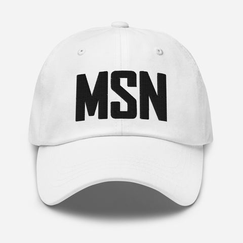 MSN Airport Code Embroidered Dad Hat Madison Wisconsin