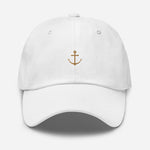 Boat Anchor Embroidered Dad Hat | Old Gold Thread