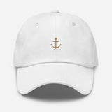 Boat Anchor Embroidered Dad Hat | Old Gold Thread