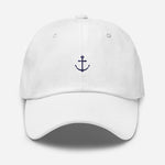 Boat Anchor Embroidered Dad Hat | Navy Blue Thread